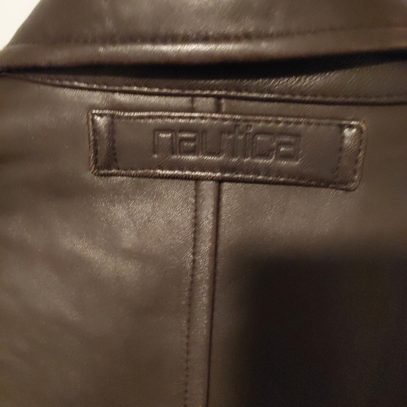 Nautica Mens Brown Leather Jacket - Picture 5 of 13